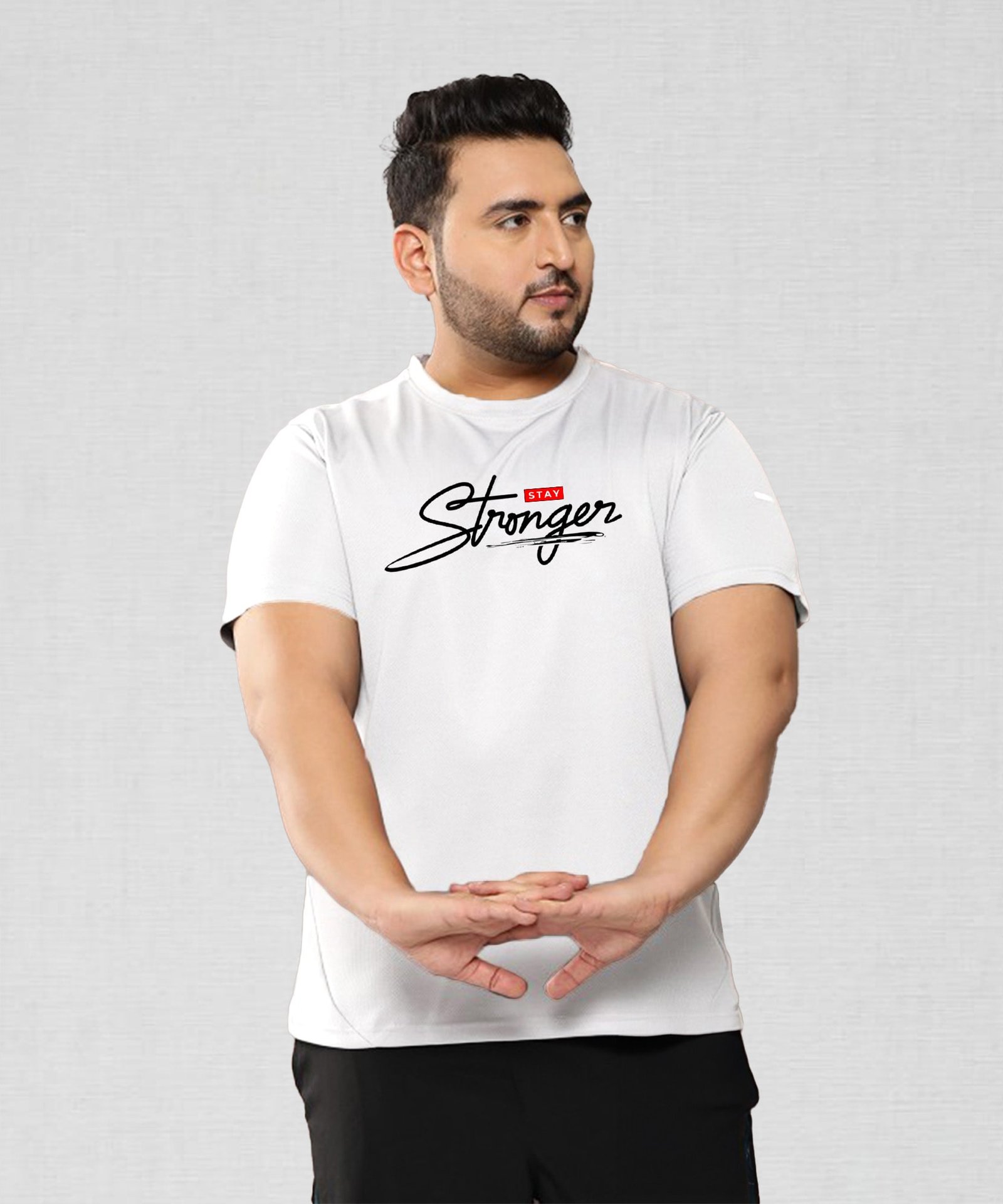 Printed White Sport gym T-shirt