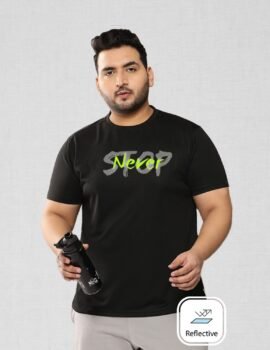 NEVER STOP Printed Sport Gym T-shirt For Men (3XL-7XL)