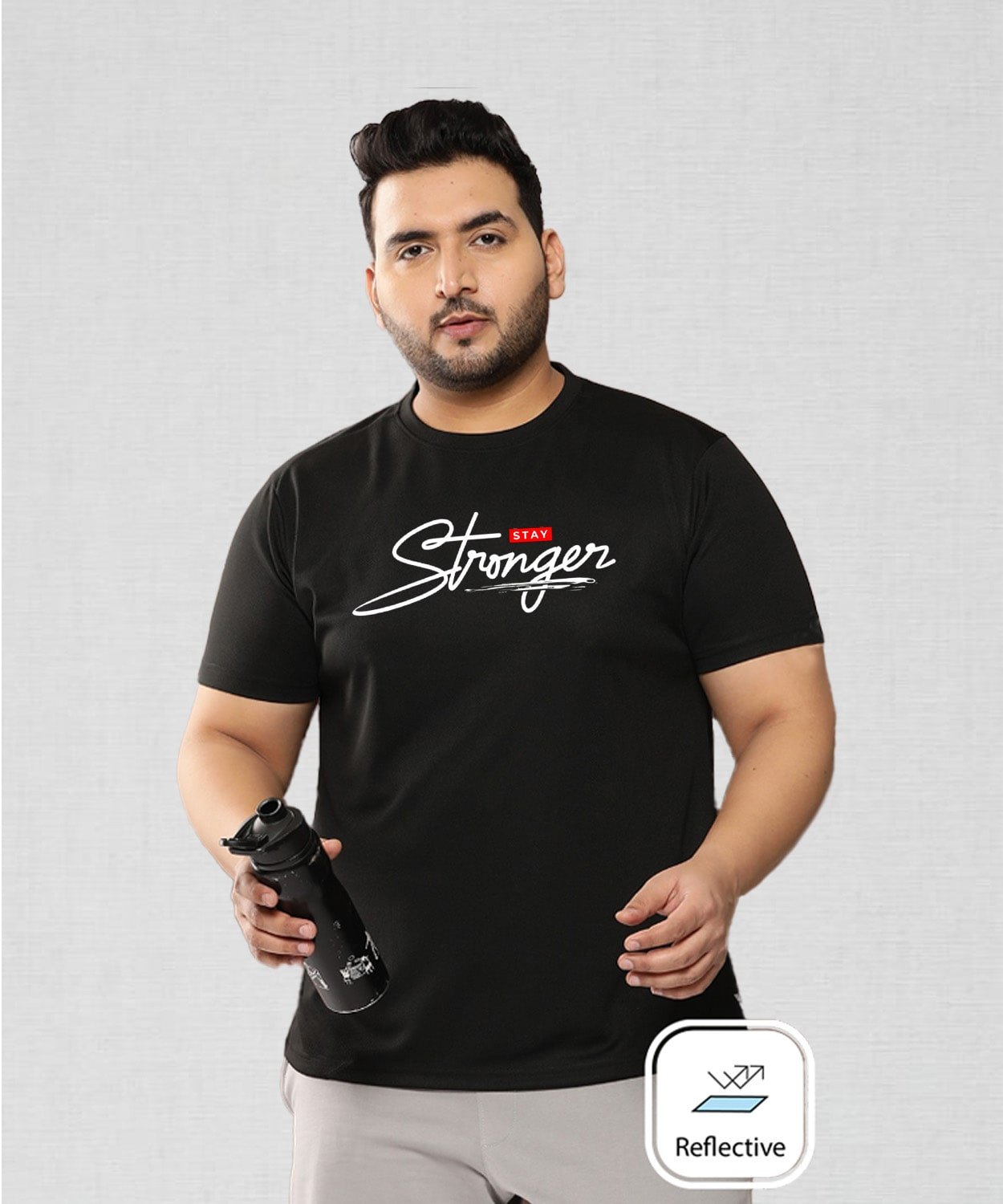 Printed Black Sport gym T-shirt