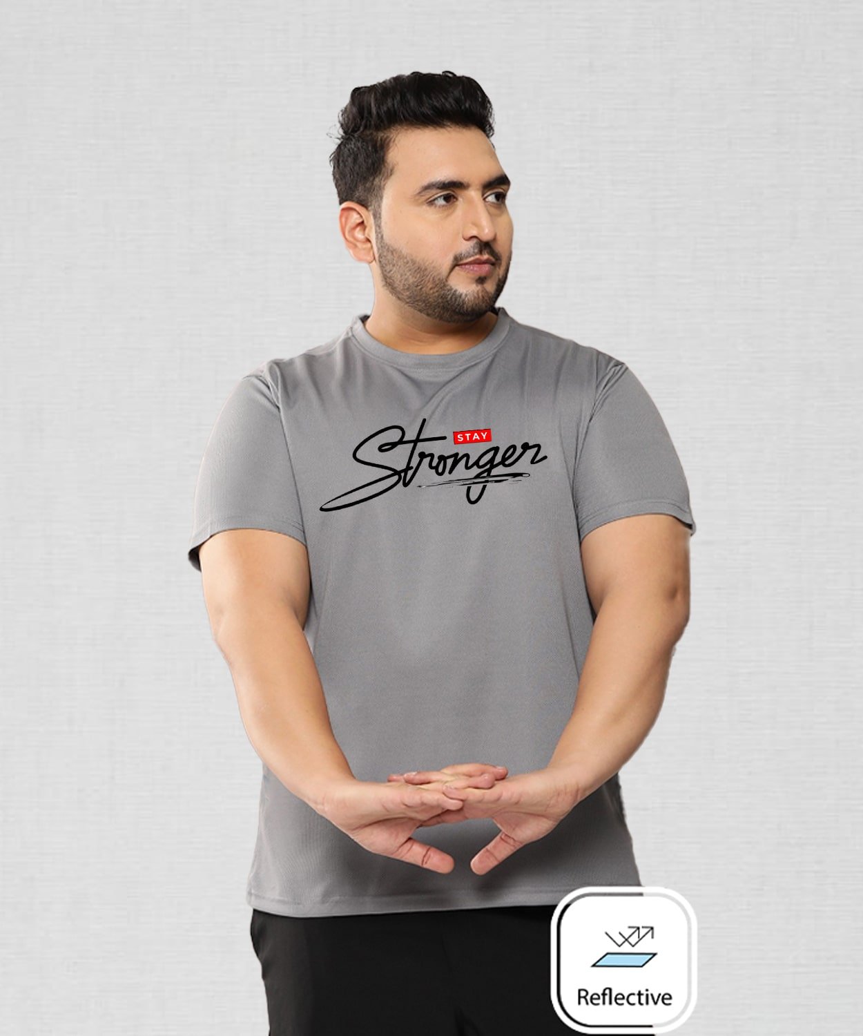 Printed Grey Sport gym T-shirt