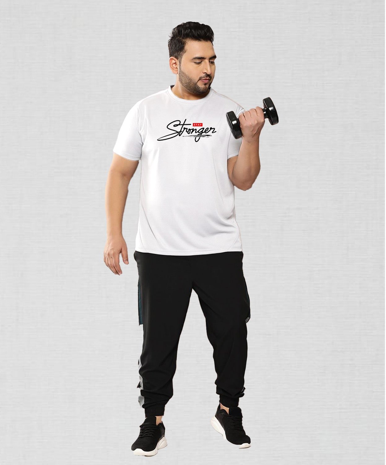 Printed White Sport gym T-shirt