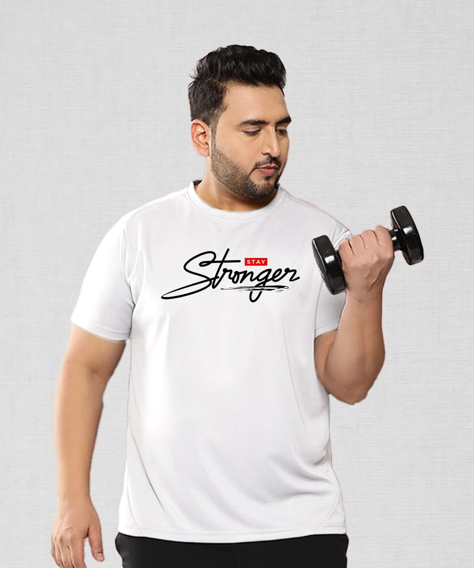 Printed White Sport gym T-shirt
