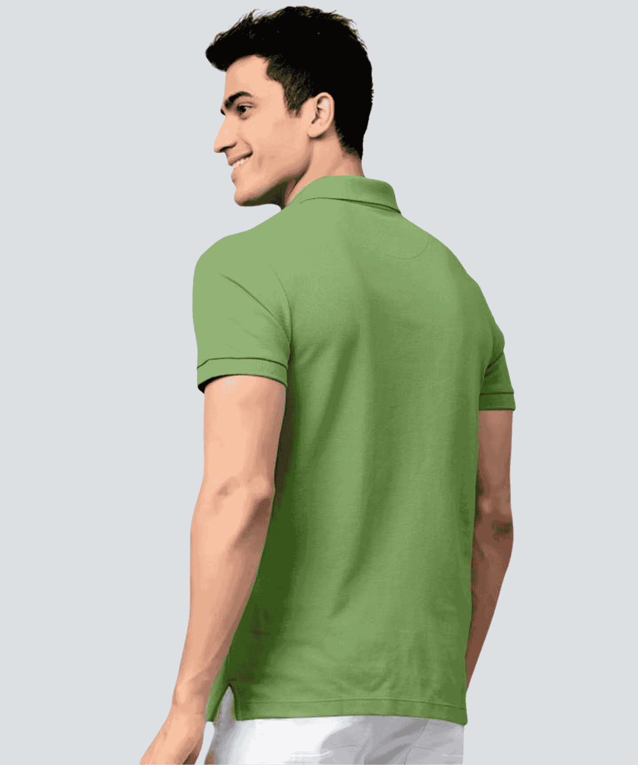 Solid Men Polo Neck Light Green T-Shirt