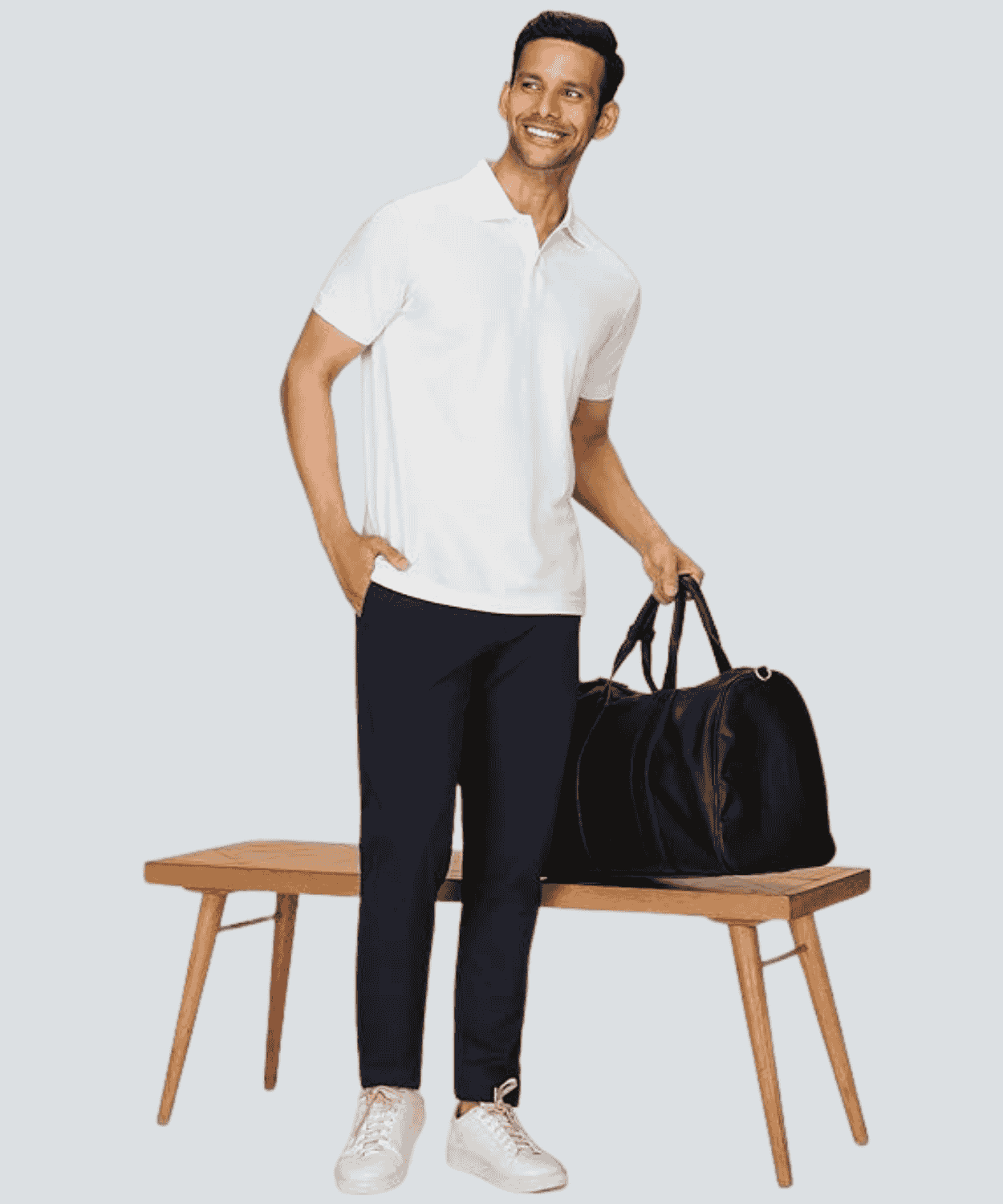 Solid Men Polo Neck White T-Shirt