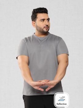 Plain Grey Sport Gym T-shirt For Men (3XL-7XL)