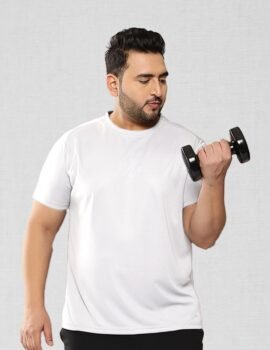 Plain White Sport Gym T-shirt For Men (3XL-7XL)