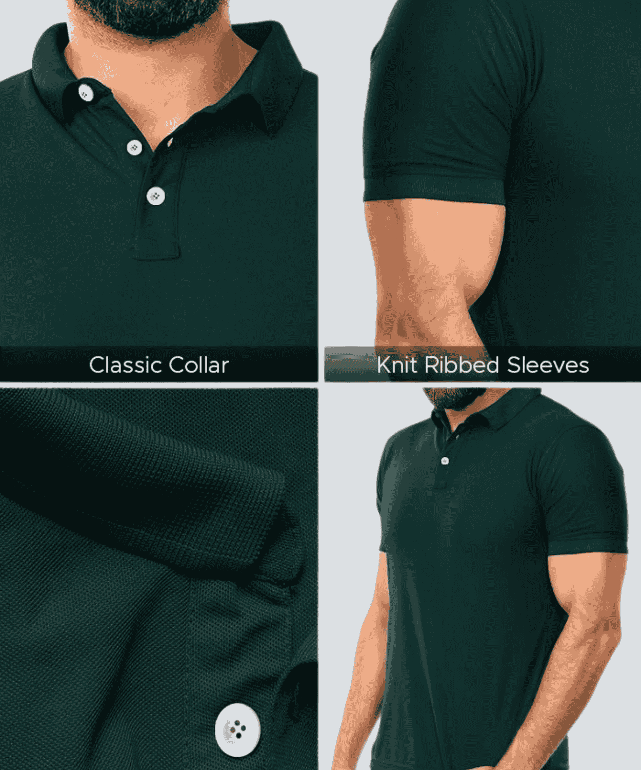 Solid Men Polo Neck Bottle Green T-Shirt