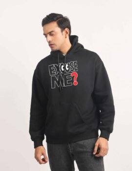 Printed Stylish Excuse Me? Hoodie for Men