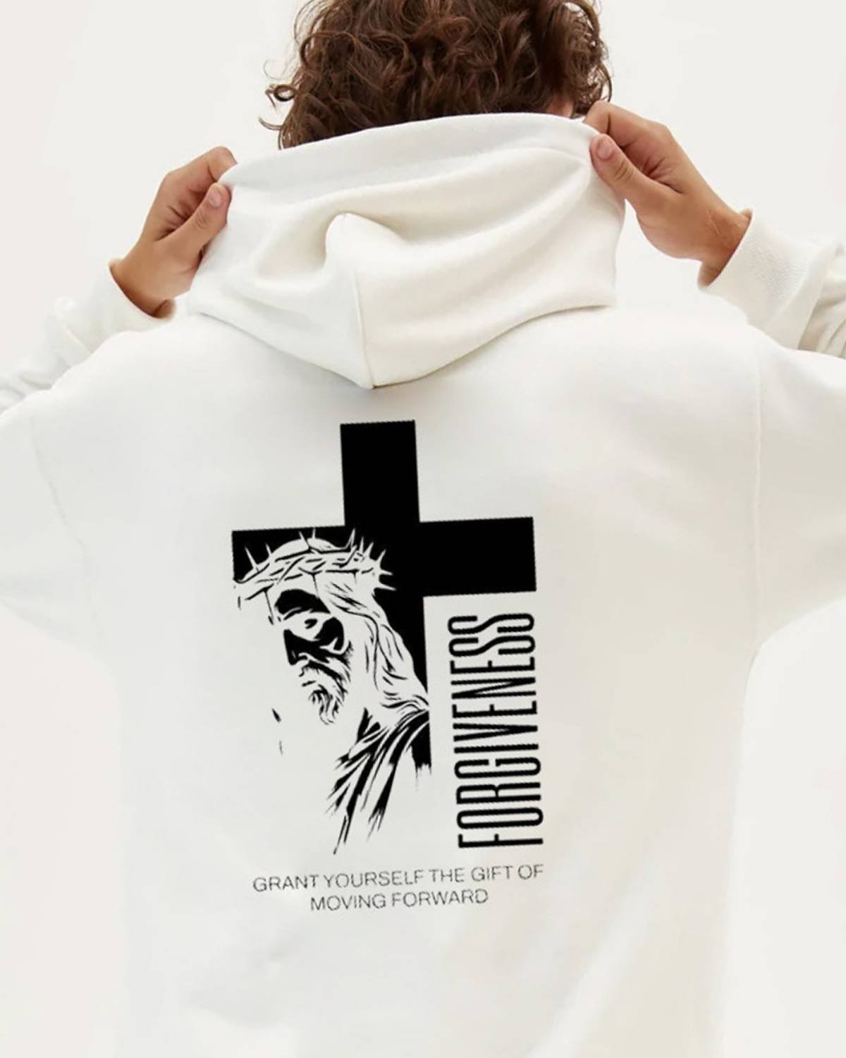 Men Jesus Printed Hoodie