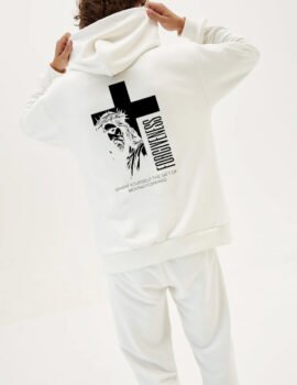 Men Jesus Printed Hoodie