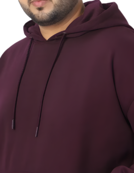 Plus Size Urban Fit Stylish Hoodie for Men In Maroon