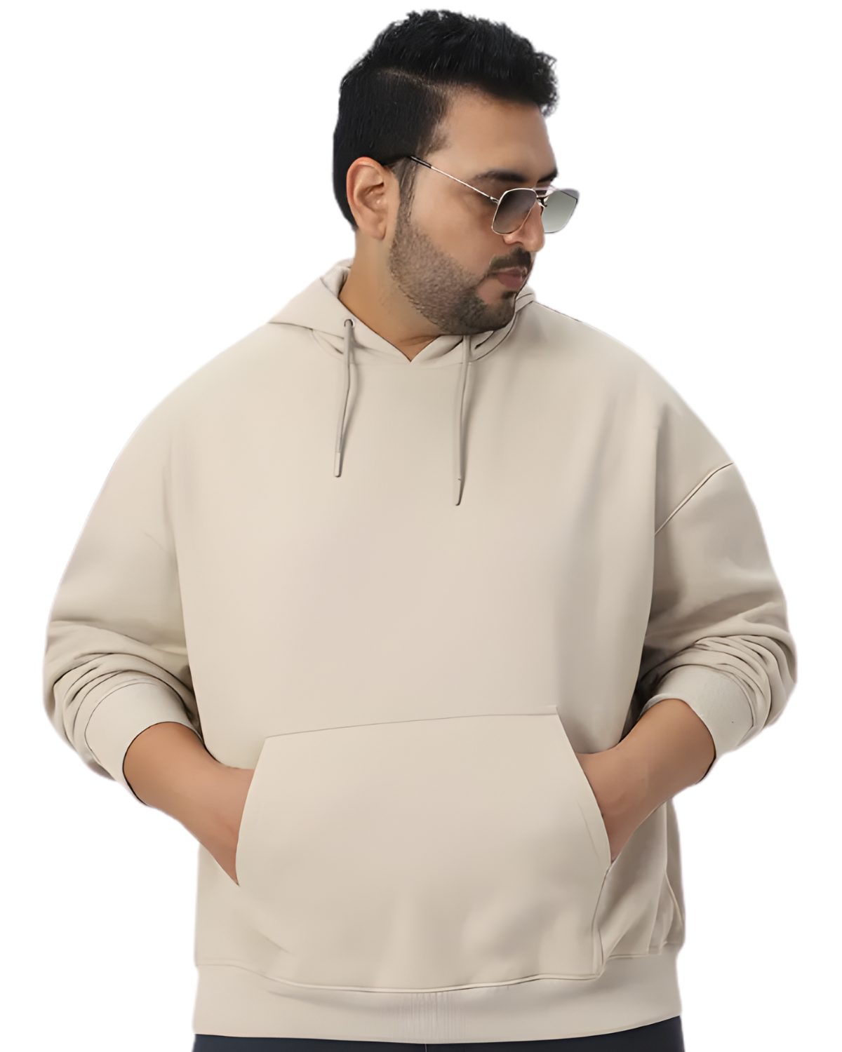 Plus Size Urban Fit Stylish Hoodie for Men In Peach Color