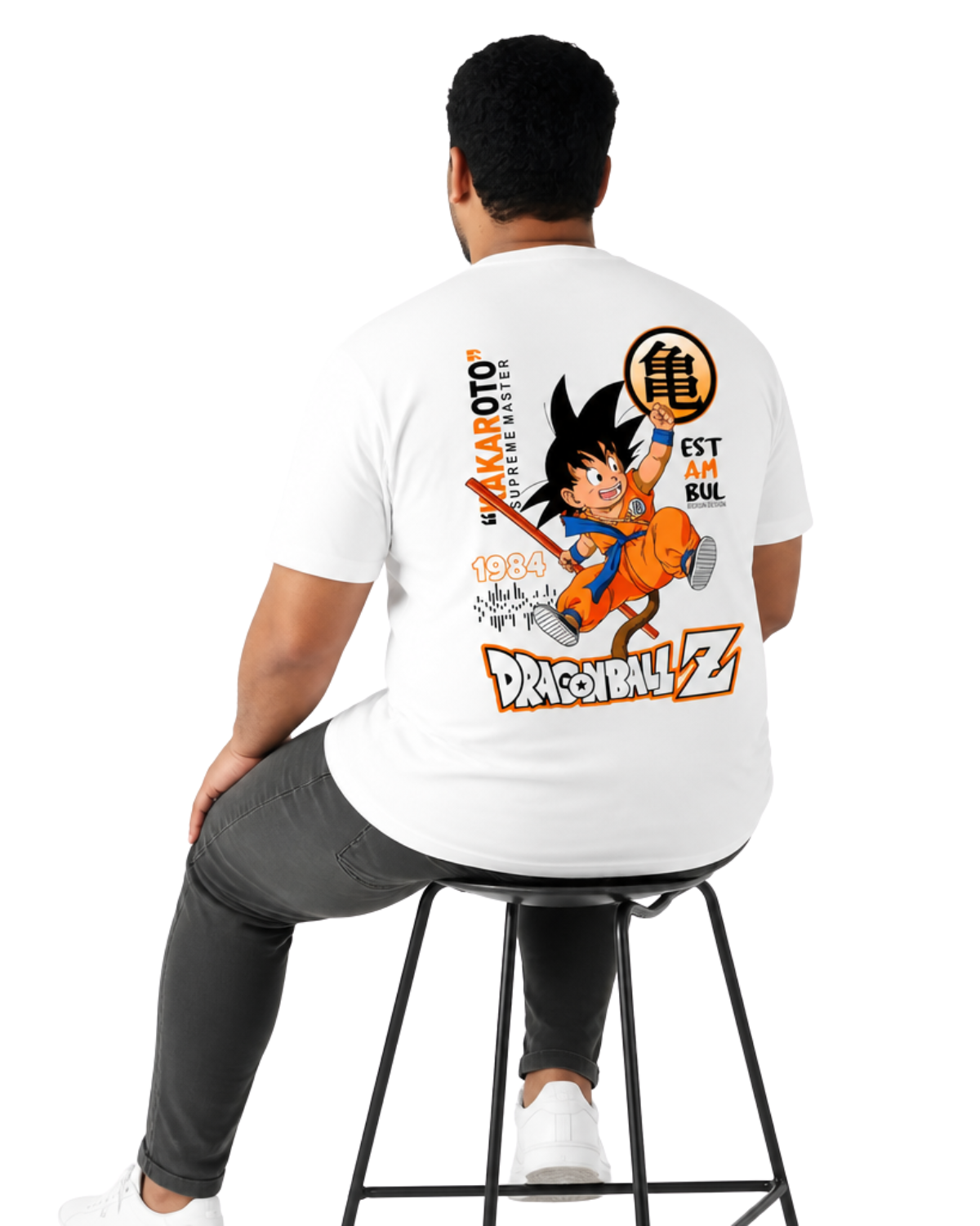 Dragon Ball Z Kids‑Goku Graphic Tee Front And Back— Plus Size 2XL–7XL