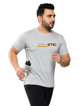 Athletic Men’s Premium Polyester T-Shirt | Quick Dry Stretch Tee |Solid Casual Sportswear