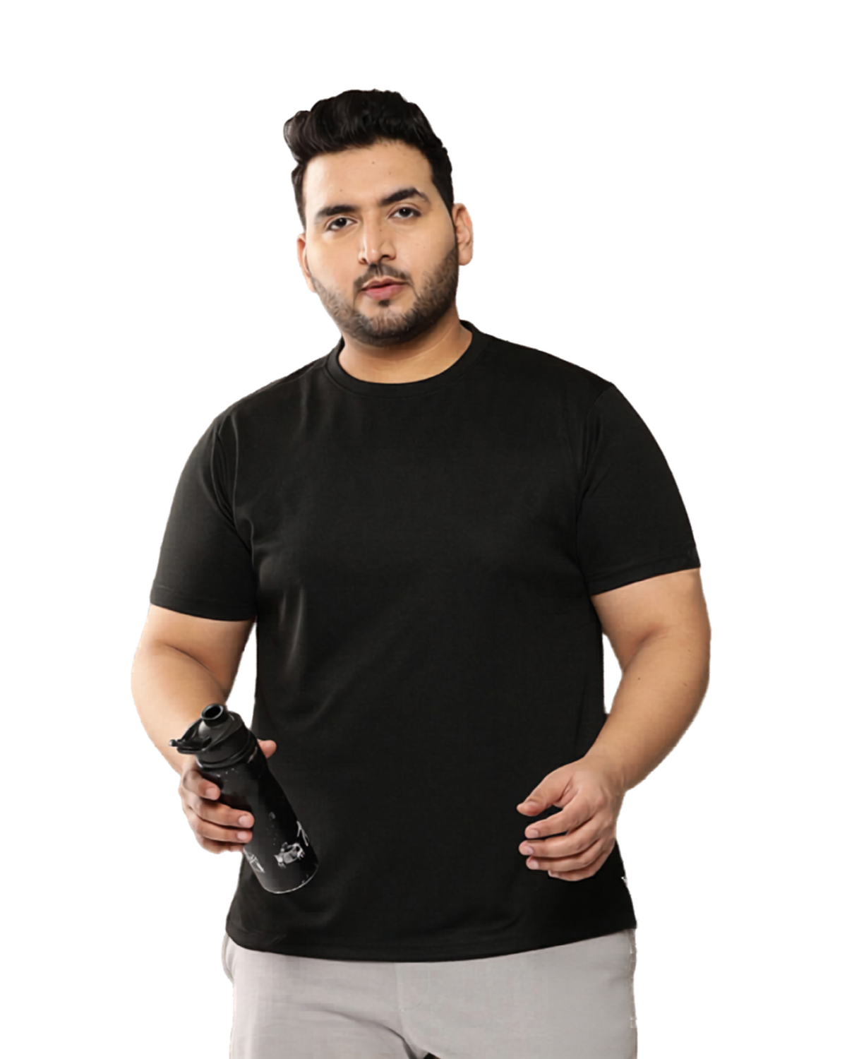 Black sport plain tshirt kixo plus 1
