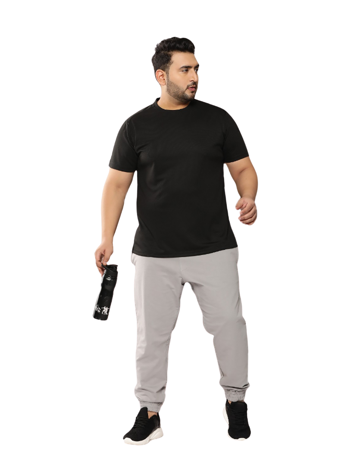 Black sport plain tshirt kixo plus 4