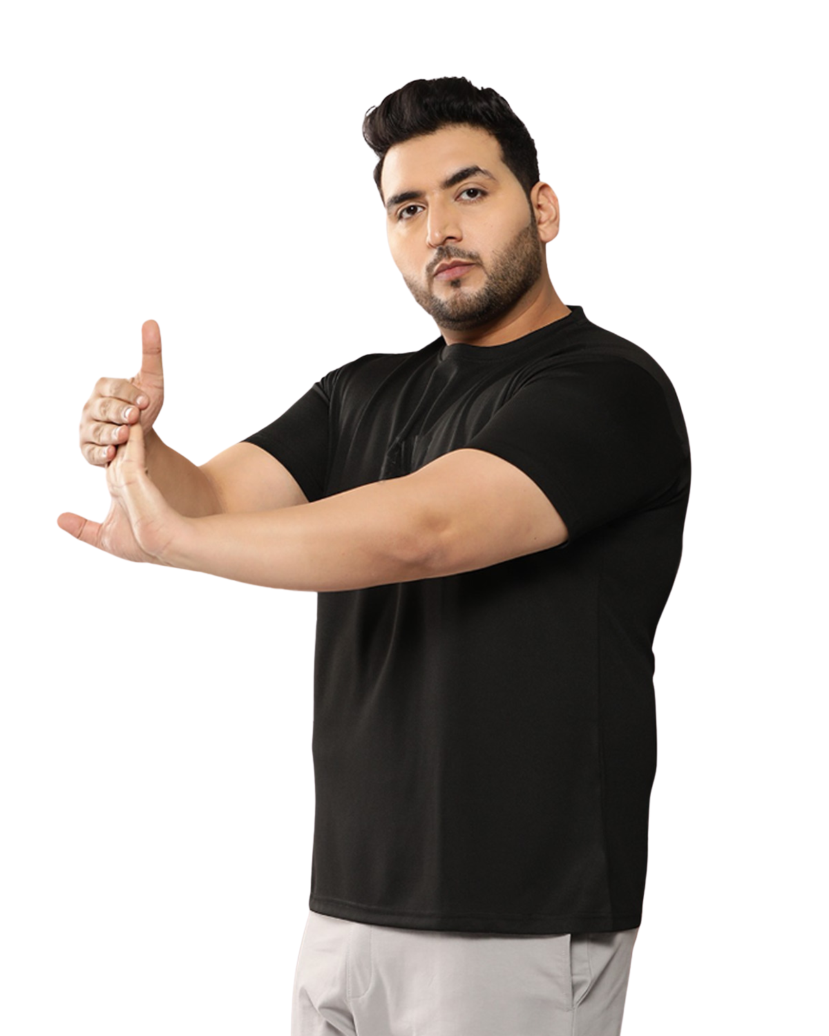 Black sport plain tshirt kixo plus 6