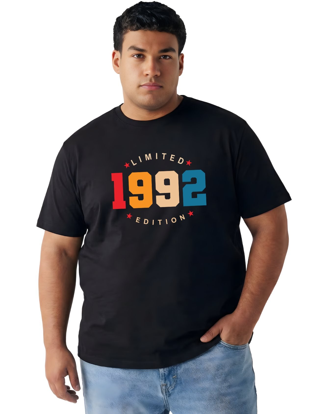 Men’s Plus‑Size “1992 Limited Edition” Printed T‑Shirt