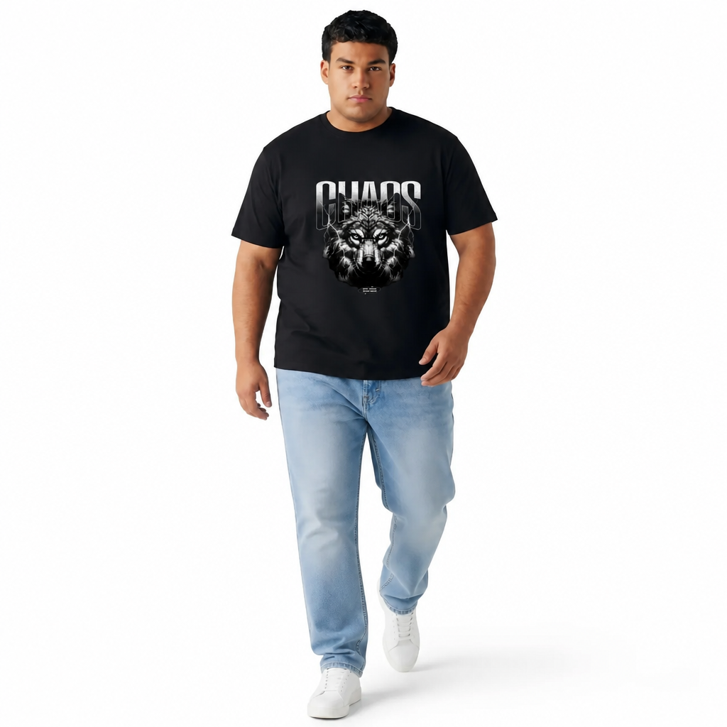 Everyday Printed Wolf Tee (Plus Size) —  2XL–7XL