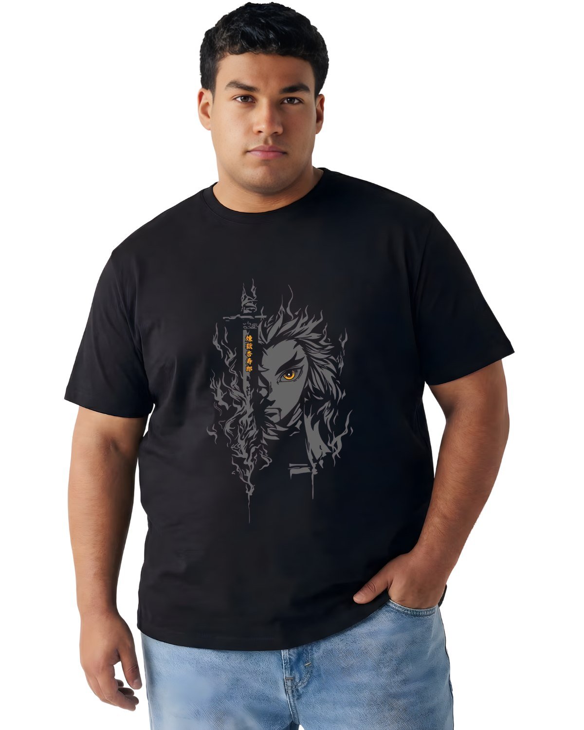 Flame Samurai Graphic Tee — Men’s Classic Fit 2XL-7XL