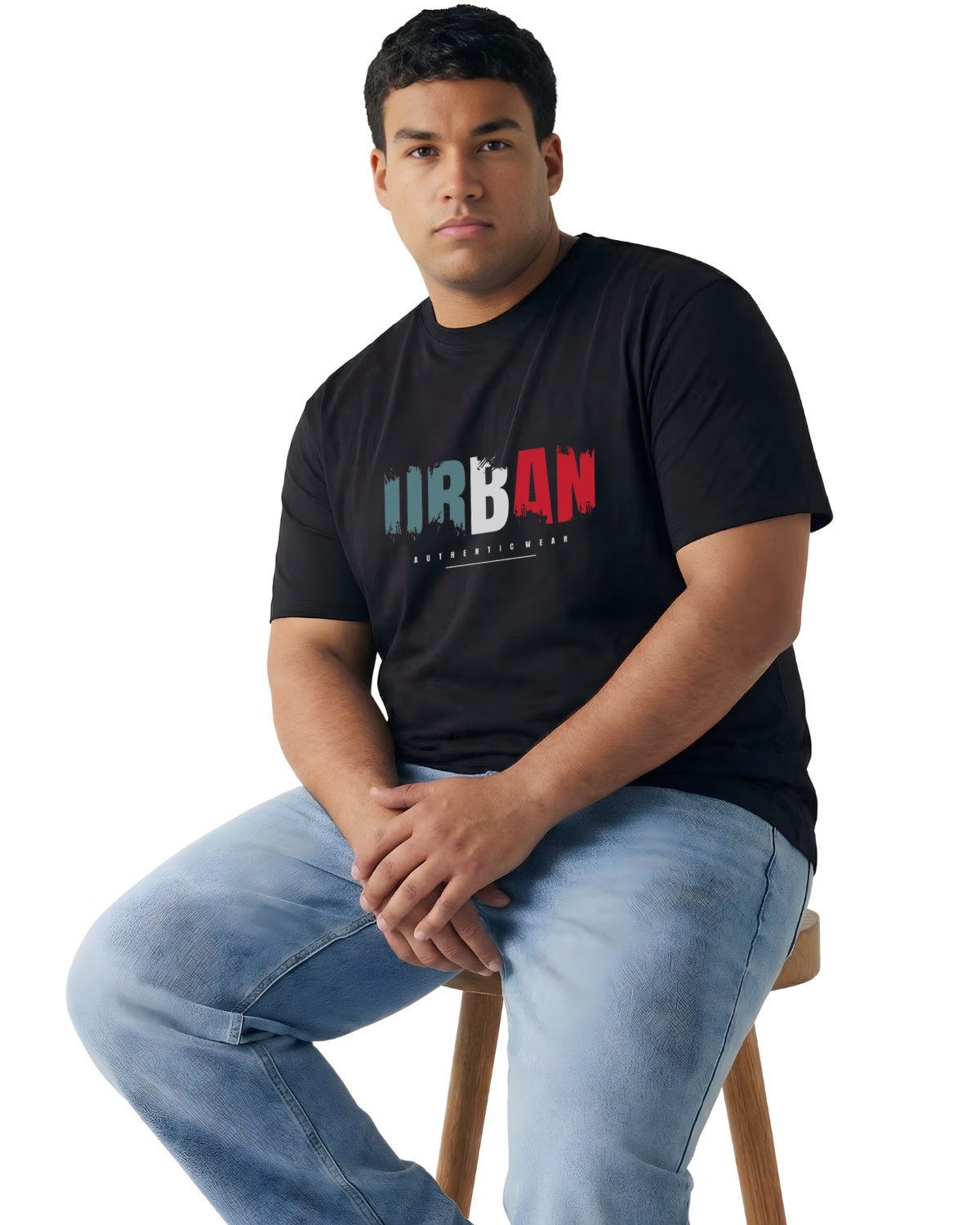Urban Distressed Cotton Tee — Men’s Plus Size 2XL–7XL